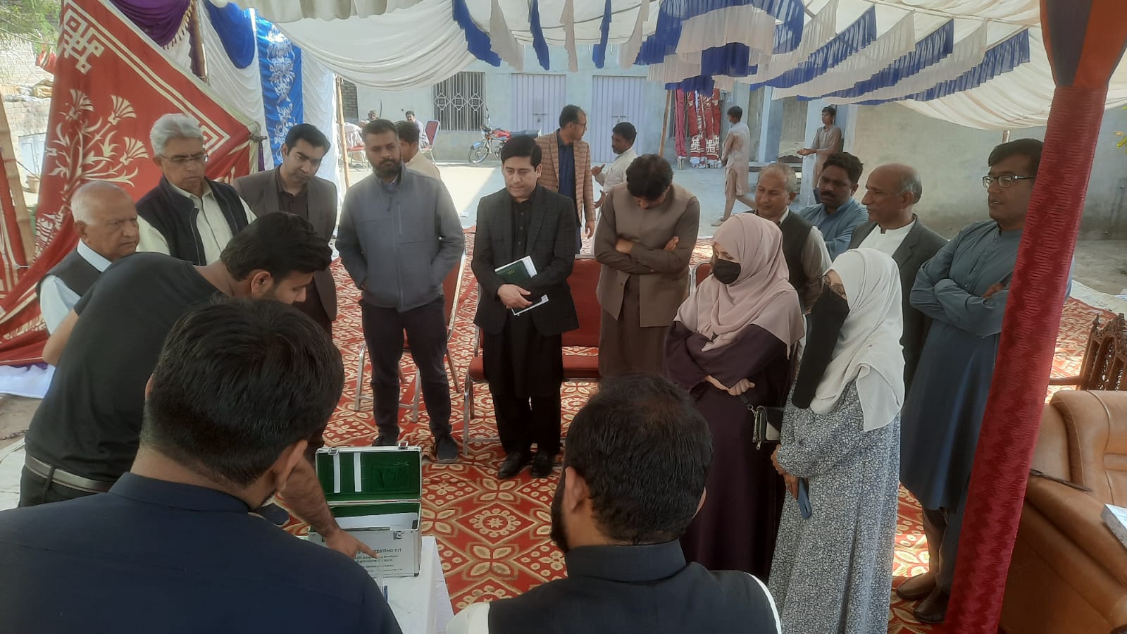 You are currently viewing Engineer Hamza Khalid Gill and Agronomist Umair Raza SACAN Services are conducting a demonstration and Training Session on Capacity building regarding the SACAN Rapid Soil Testing Kit for female focal persons and farmers under the Climate-Resilient and Adaptive Water Allocation Project.